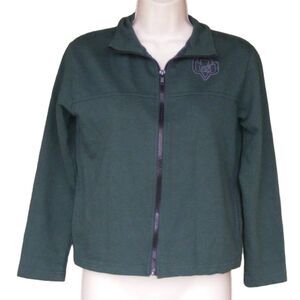GIRL SCOUTS Track Jacket, Youth M, Zipper, Side pockets, Green, Small Logo